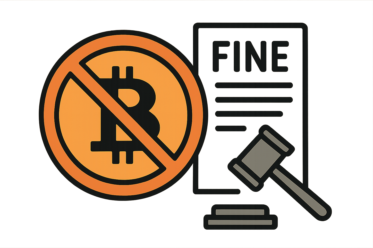 legal fine ban icon crypto