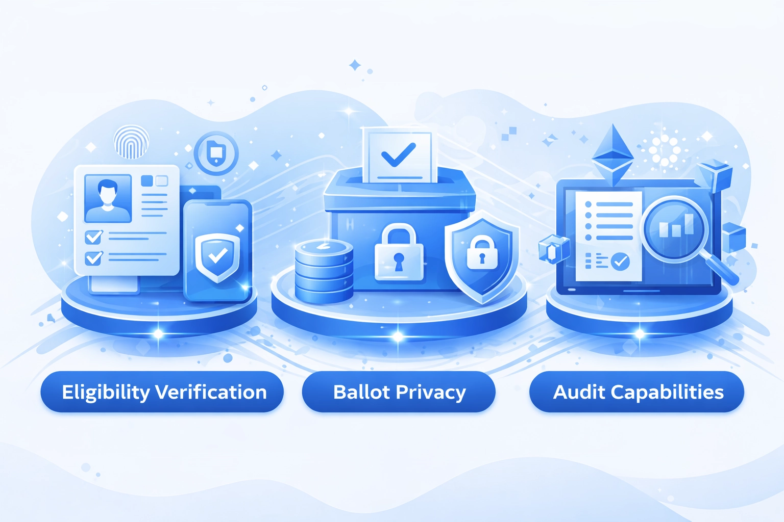 privacy-preserving uniqueness proofs DAO diagram
