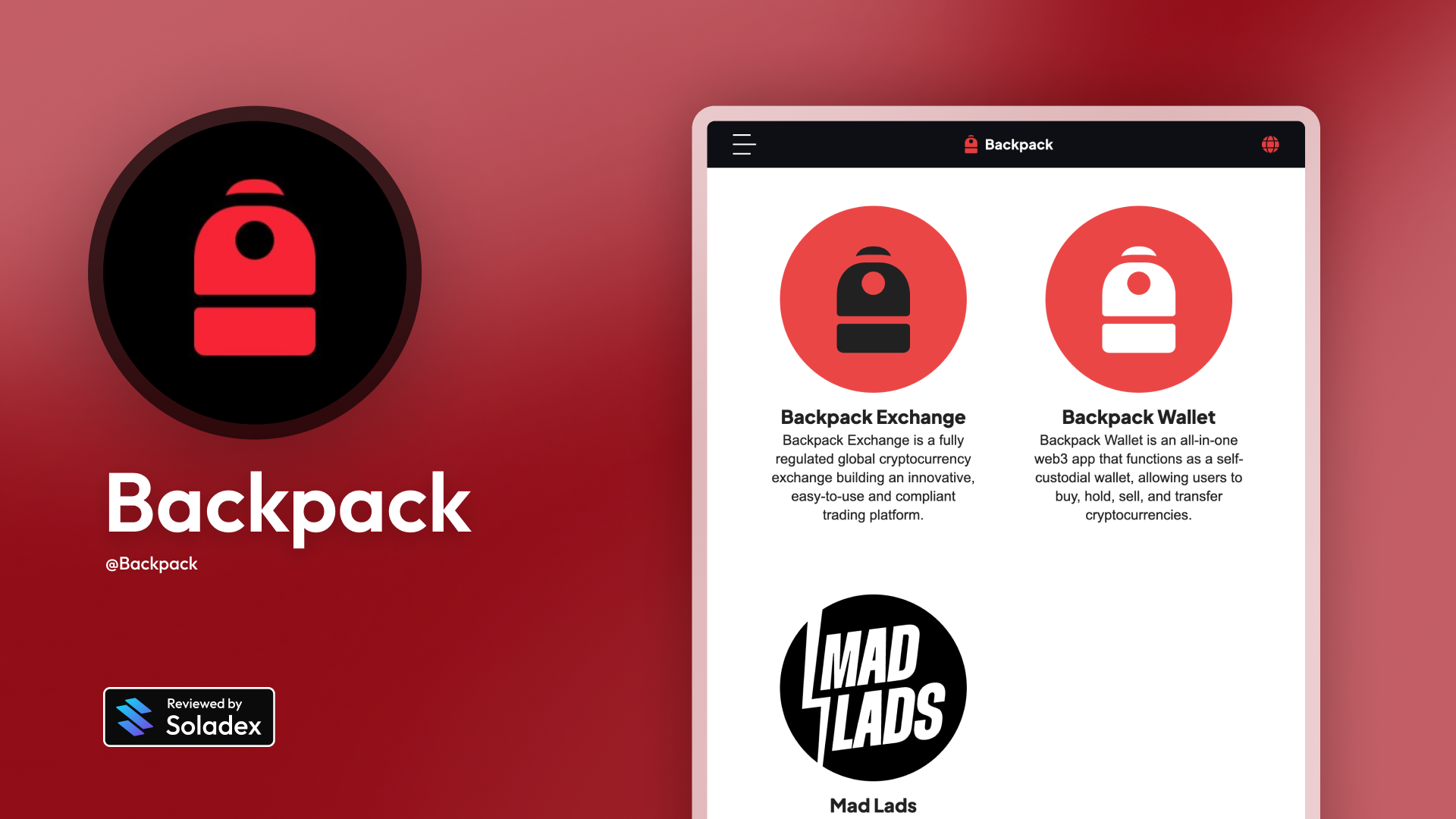 Backpack Exchange wire transfer USD Solana