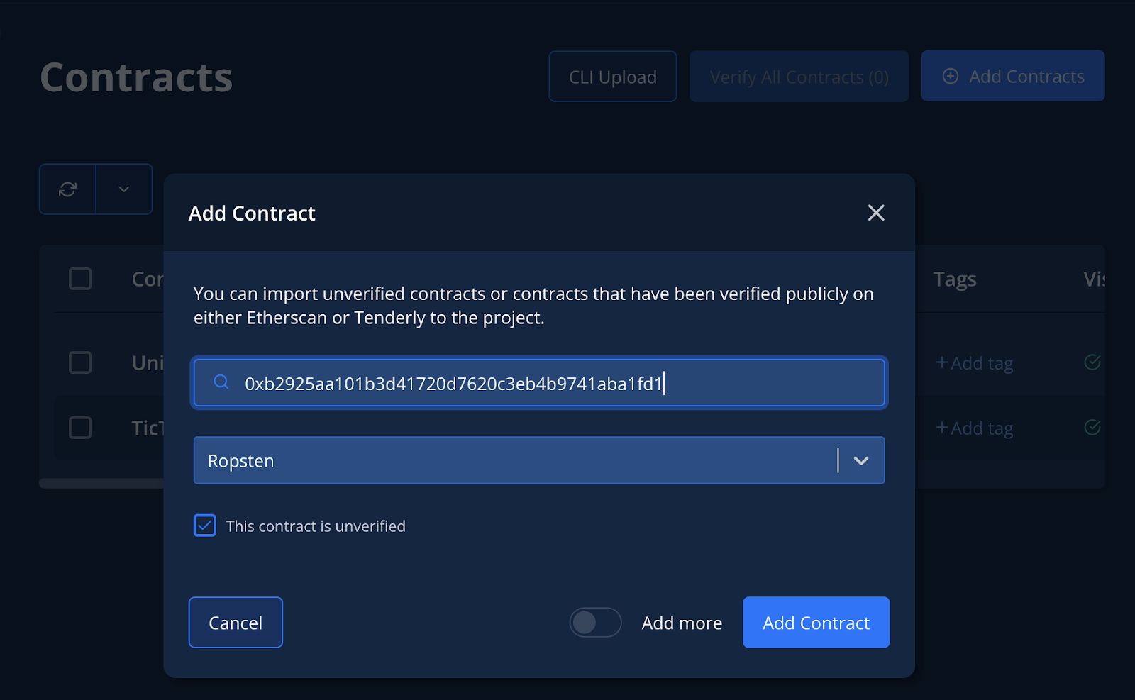 Etherscan smart contract verification