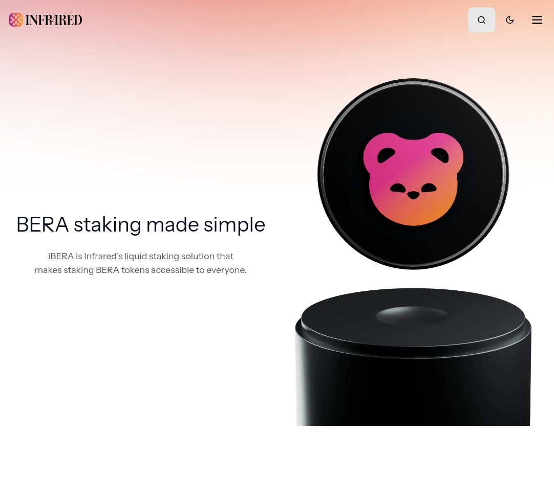 Infrared IRED Berachain liquid staking interface