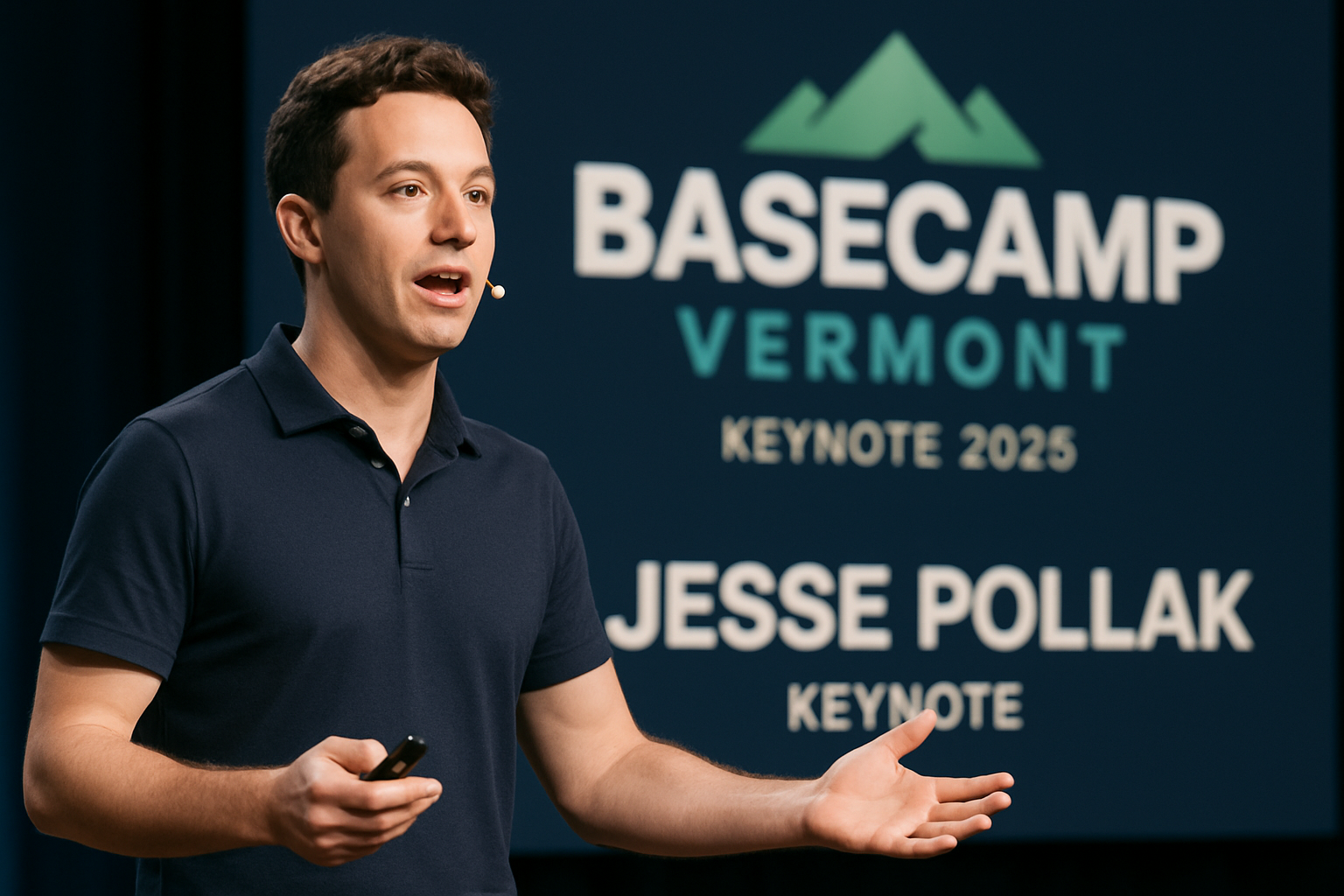 Jesse Pollak BaseCamp Vermont keynote 2025