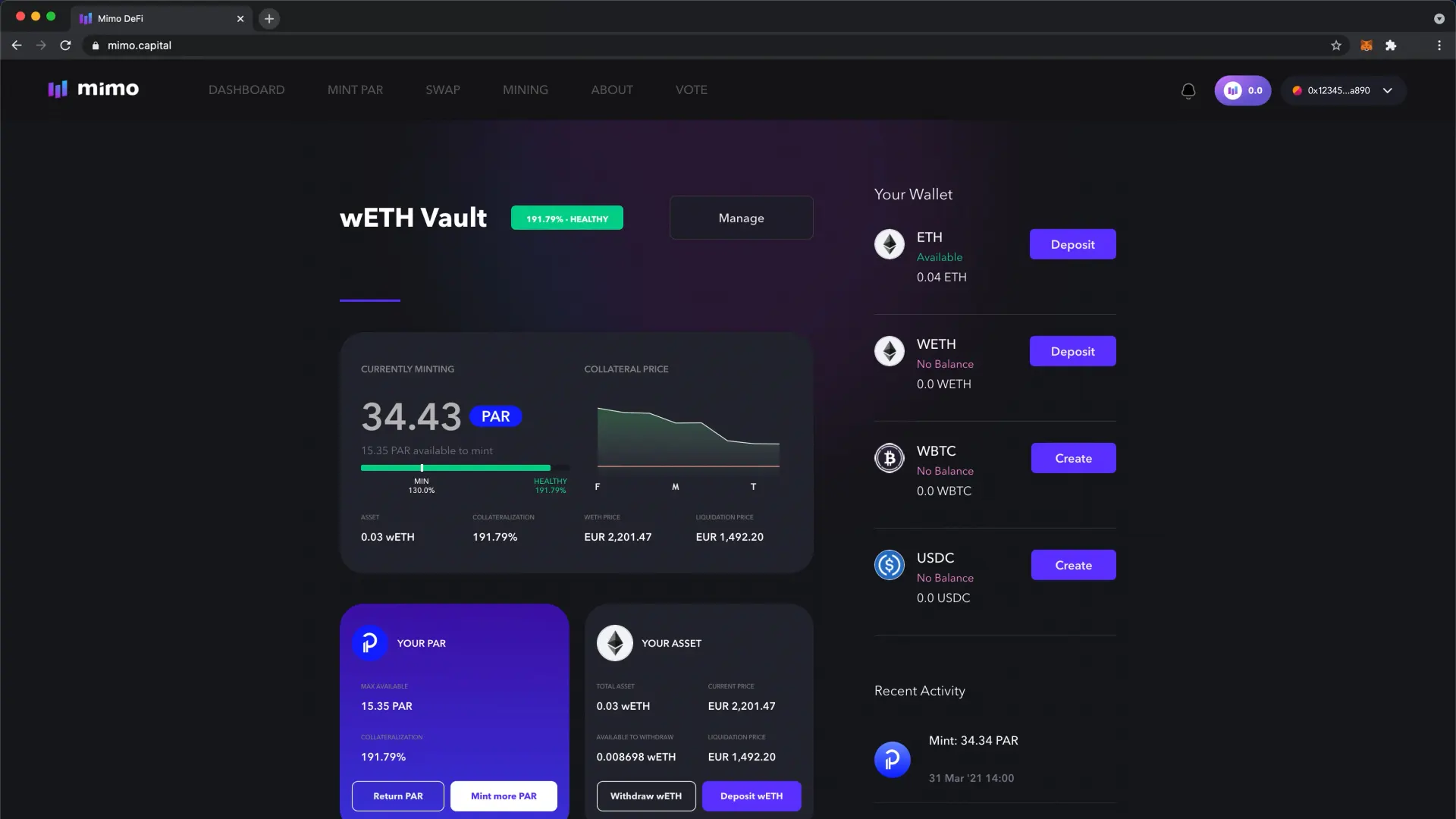 Defiprime Base project listings dashboard