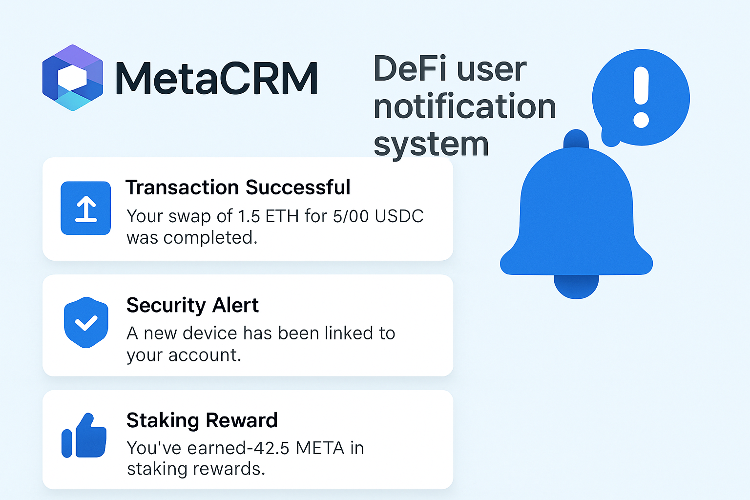 MetaCRM DeFi user notification system