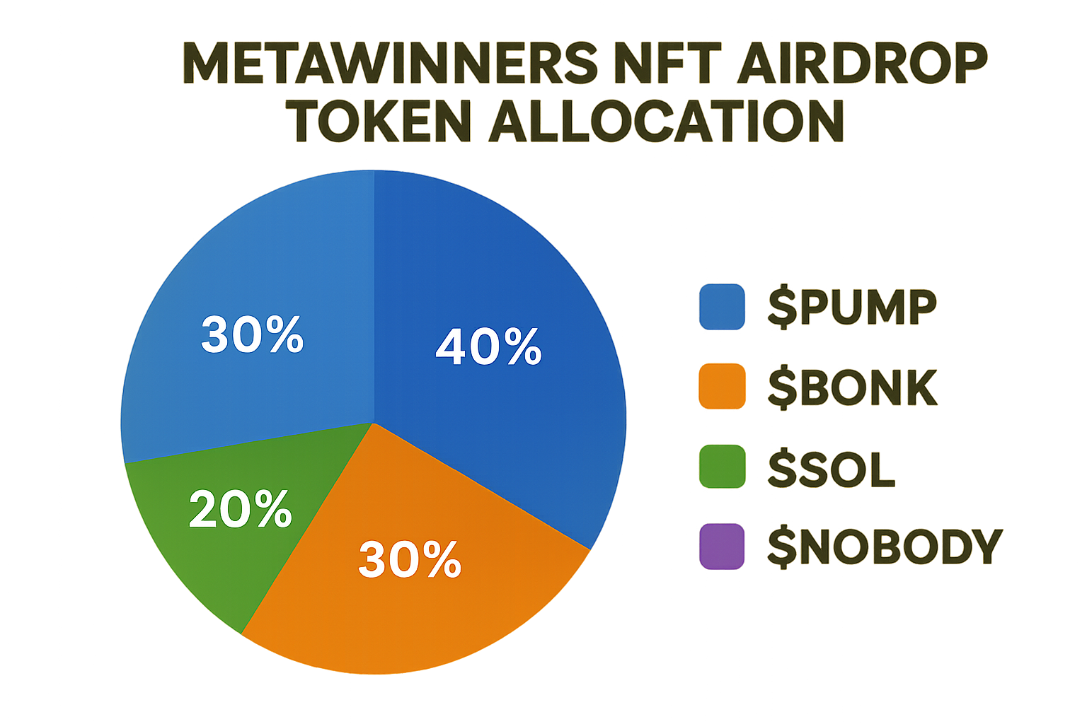 MetaWinners NFT airdrop token allocation $PUMP $BONK $SOL $NOBODY
