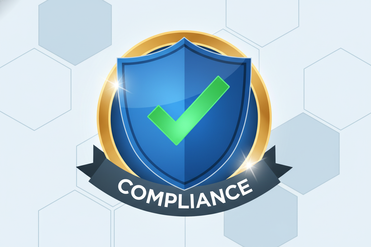 compliance checkmark shield icon
