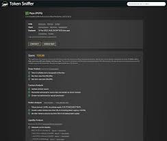 Token Sniffer smart contract scan interface