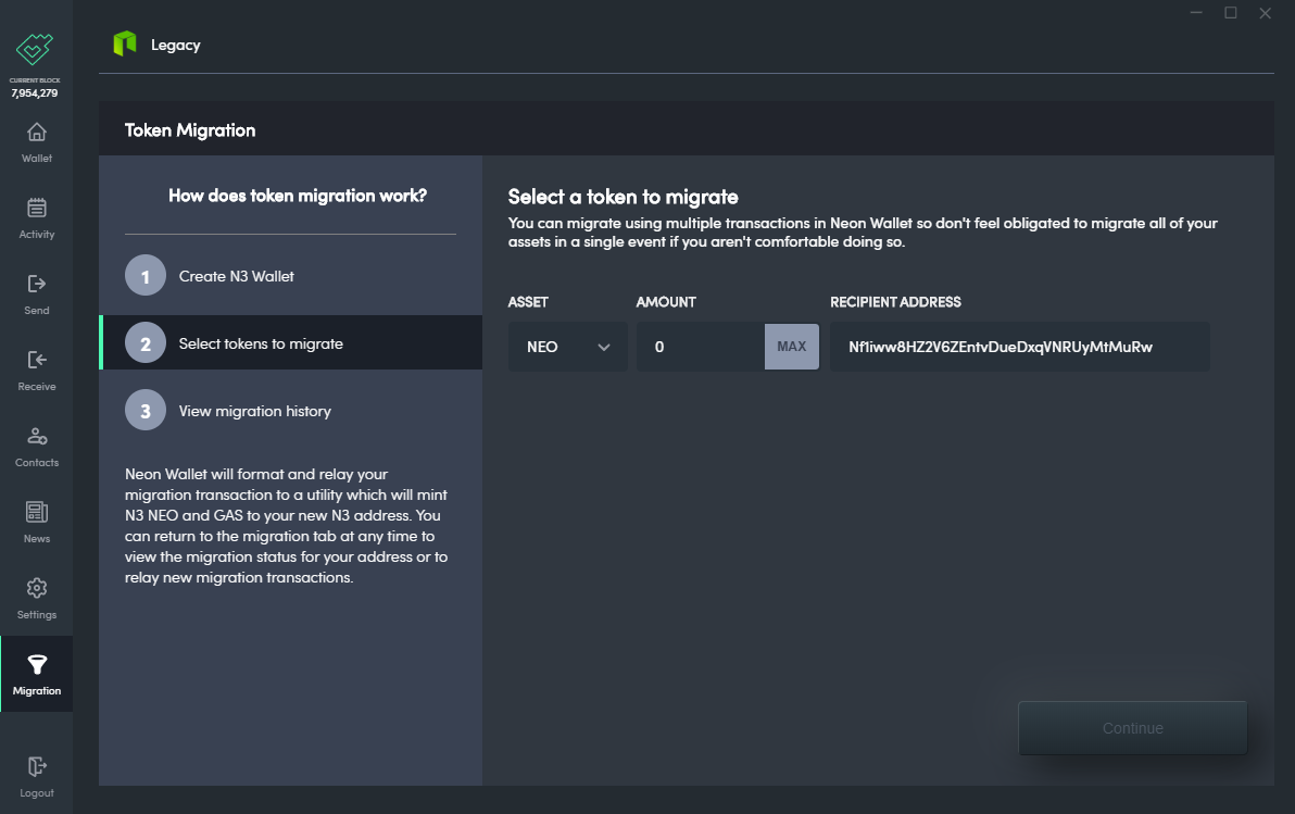 no migration icon wallet upgrade