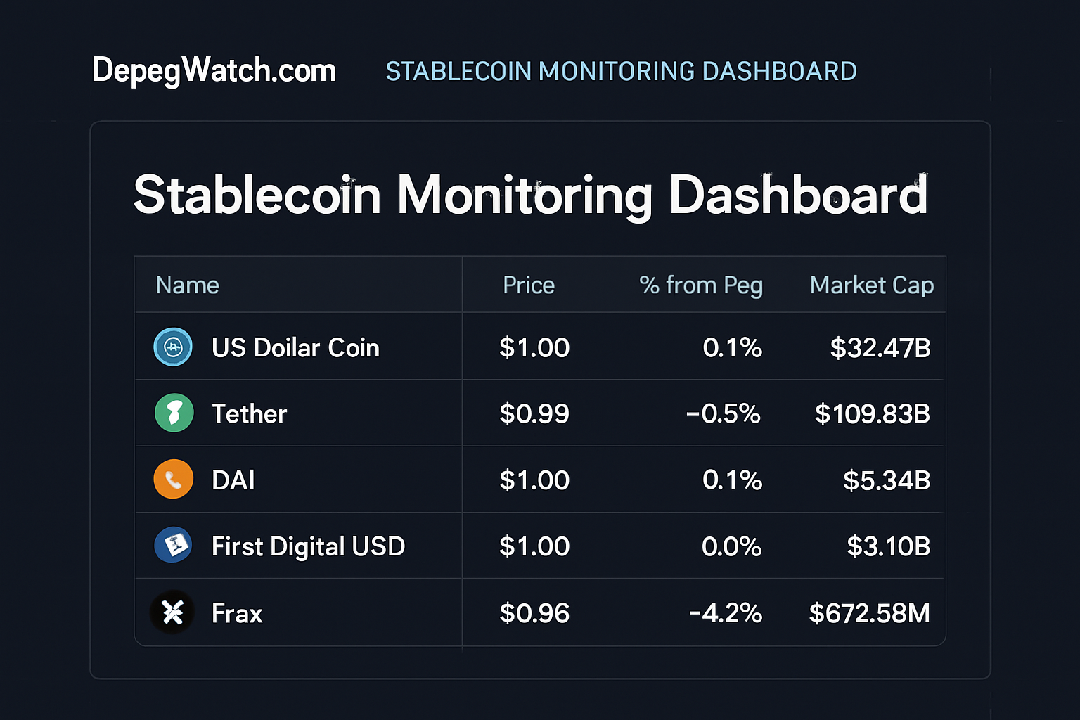 DepegWatch.com stablecoin monitoring dashboard