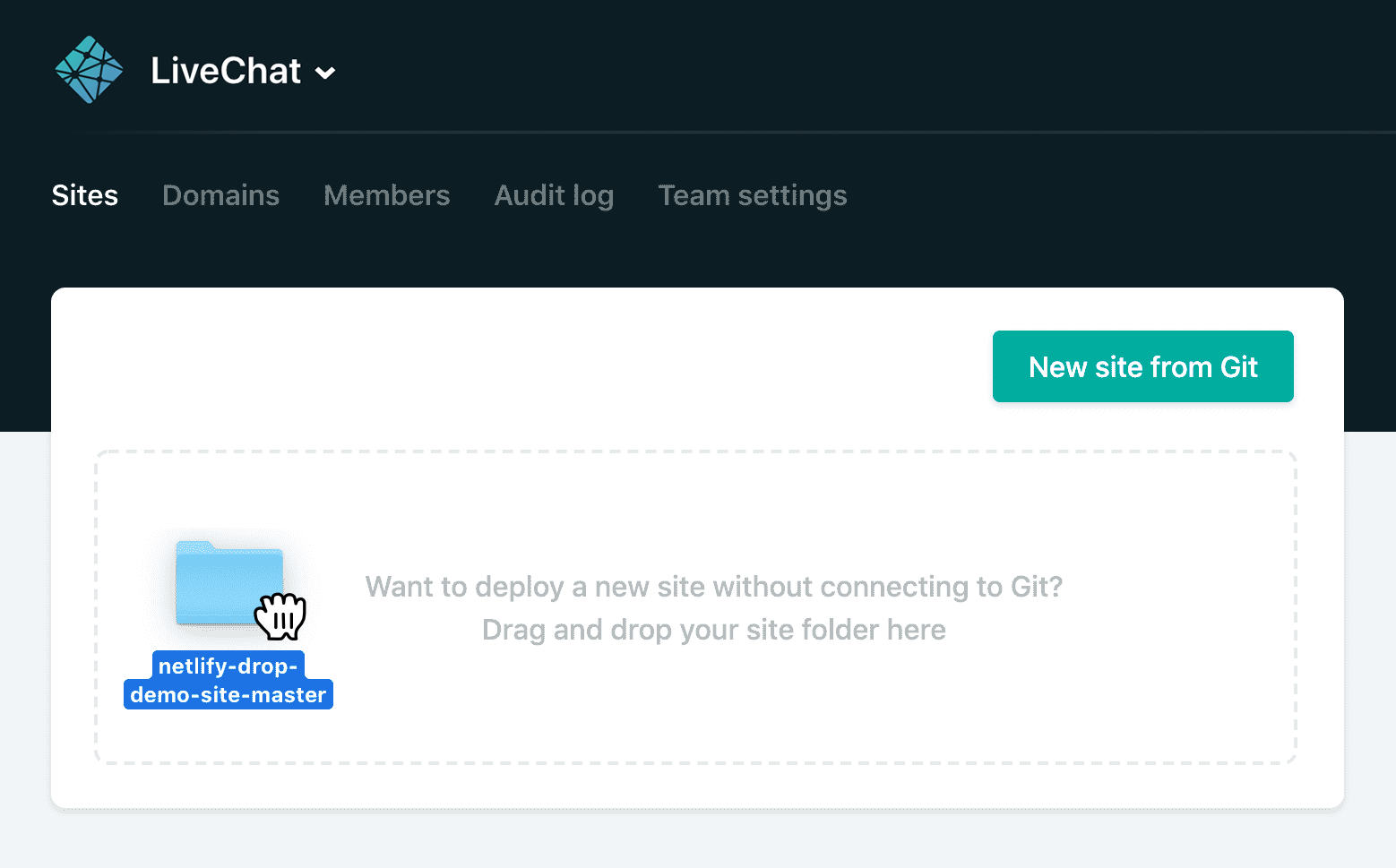 Netlify app deployment interface