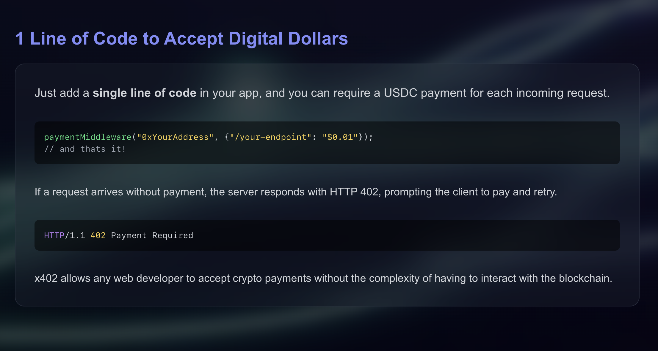 x402 internet-native payment protocol