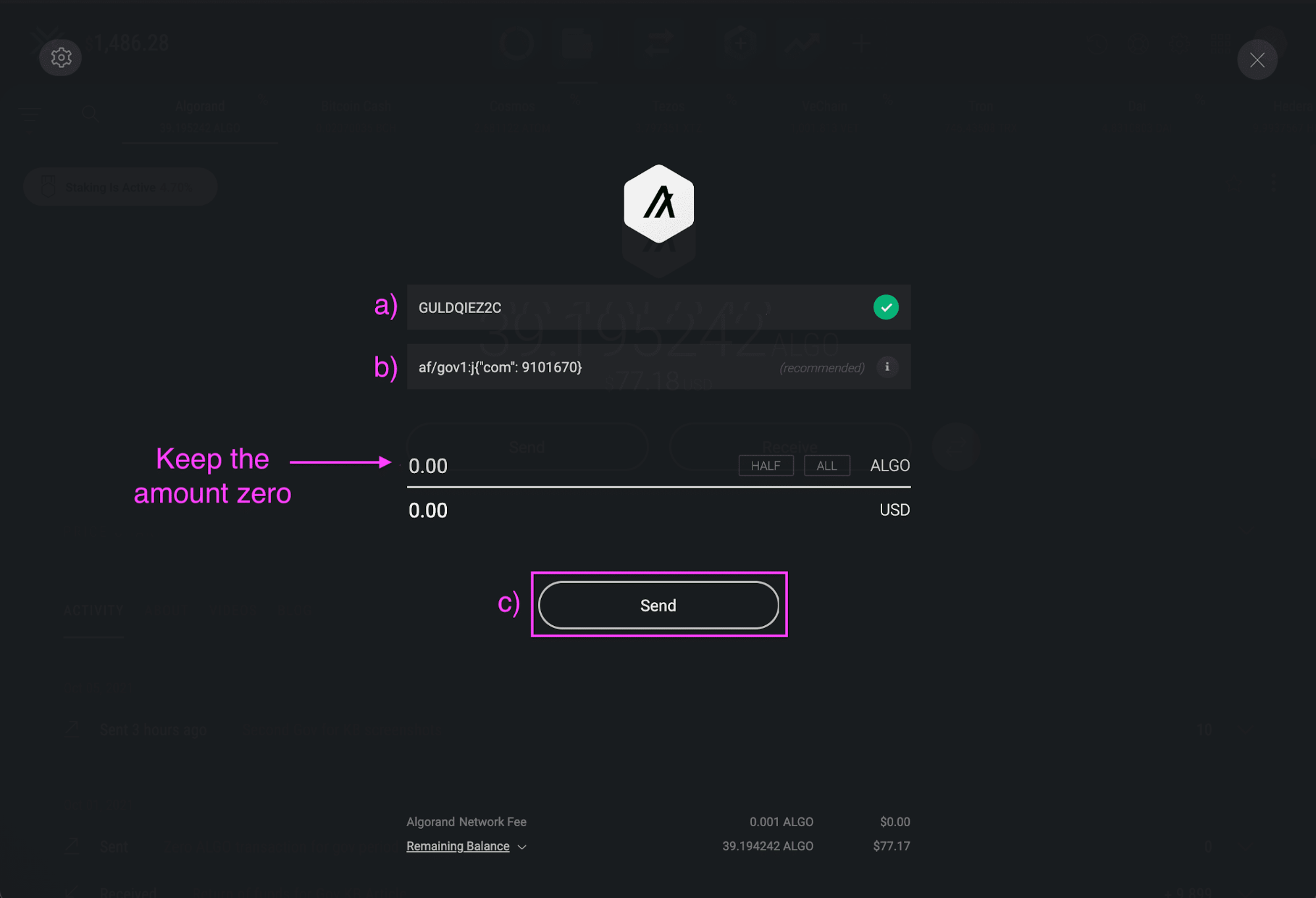 crypto governance staking voting interface