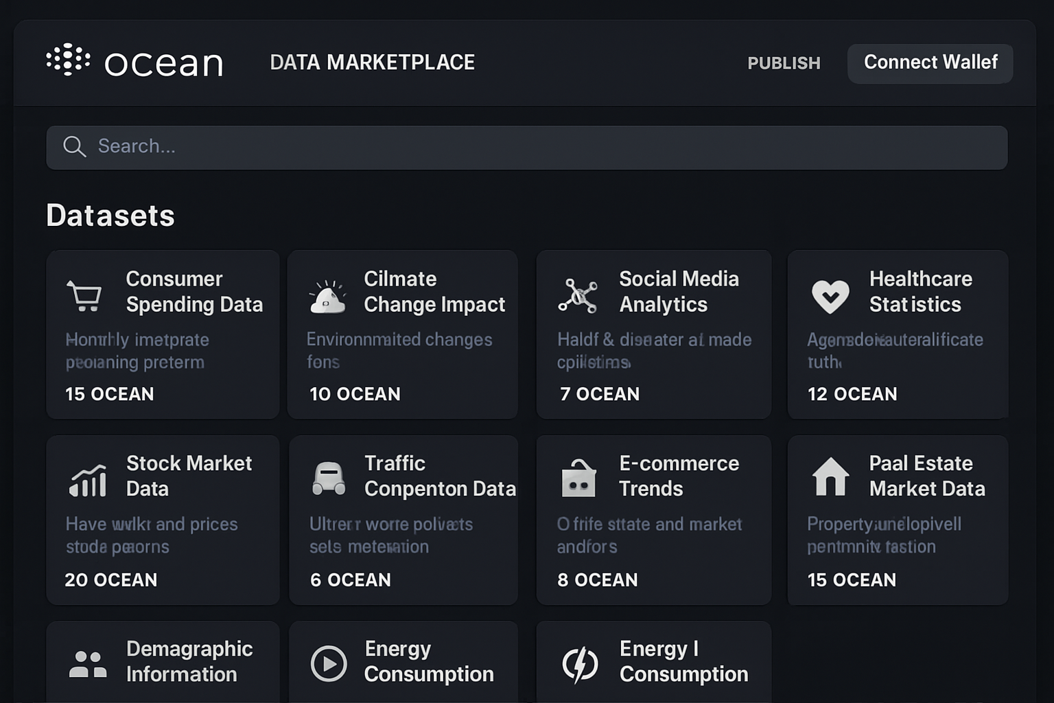Ocean Protocol data marketplace interface