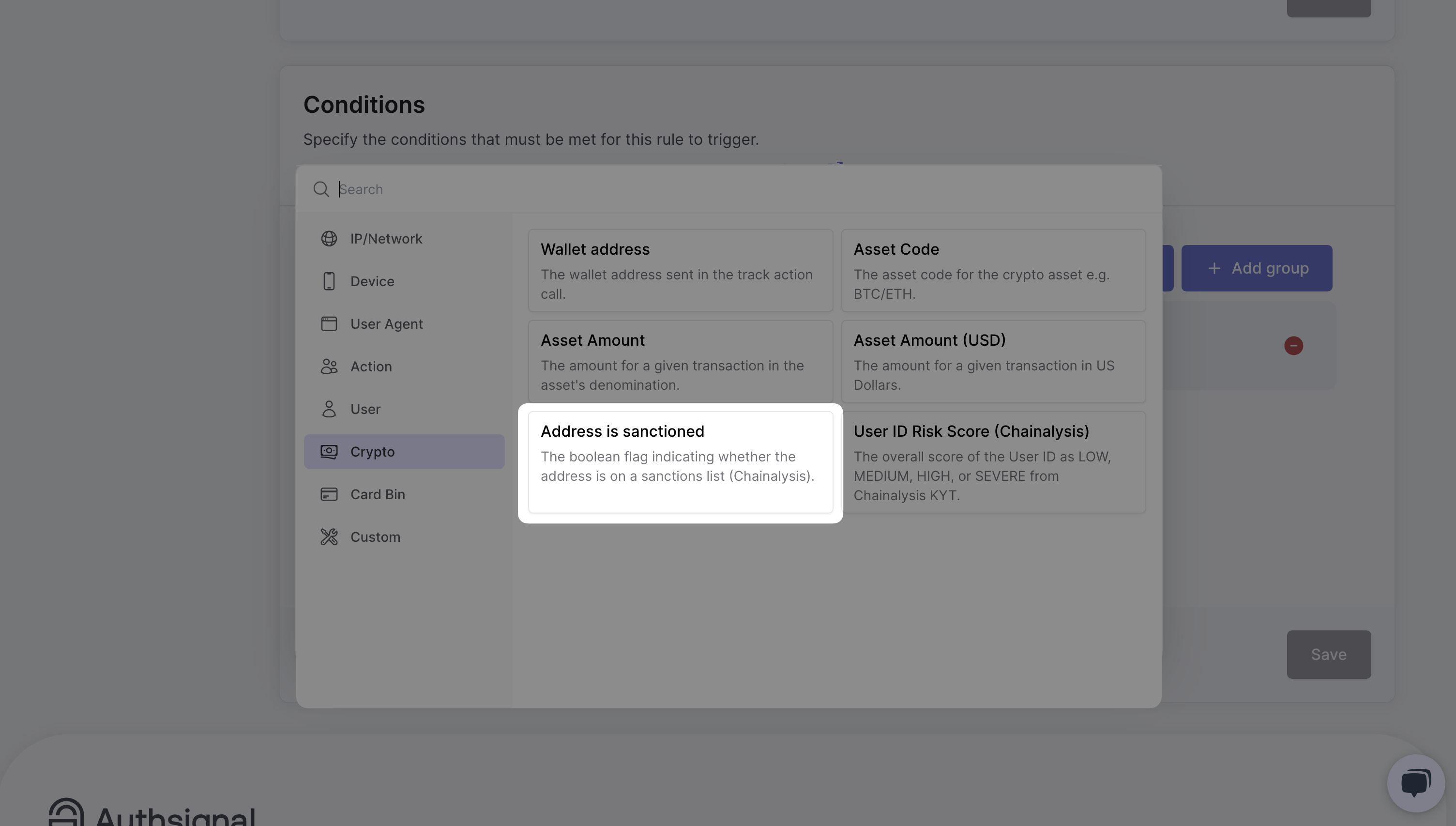 Chainalysis compliance dashboard screenshot