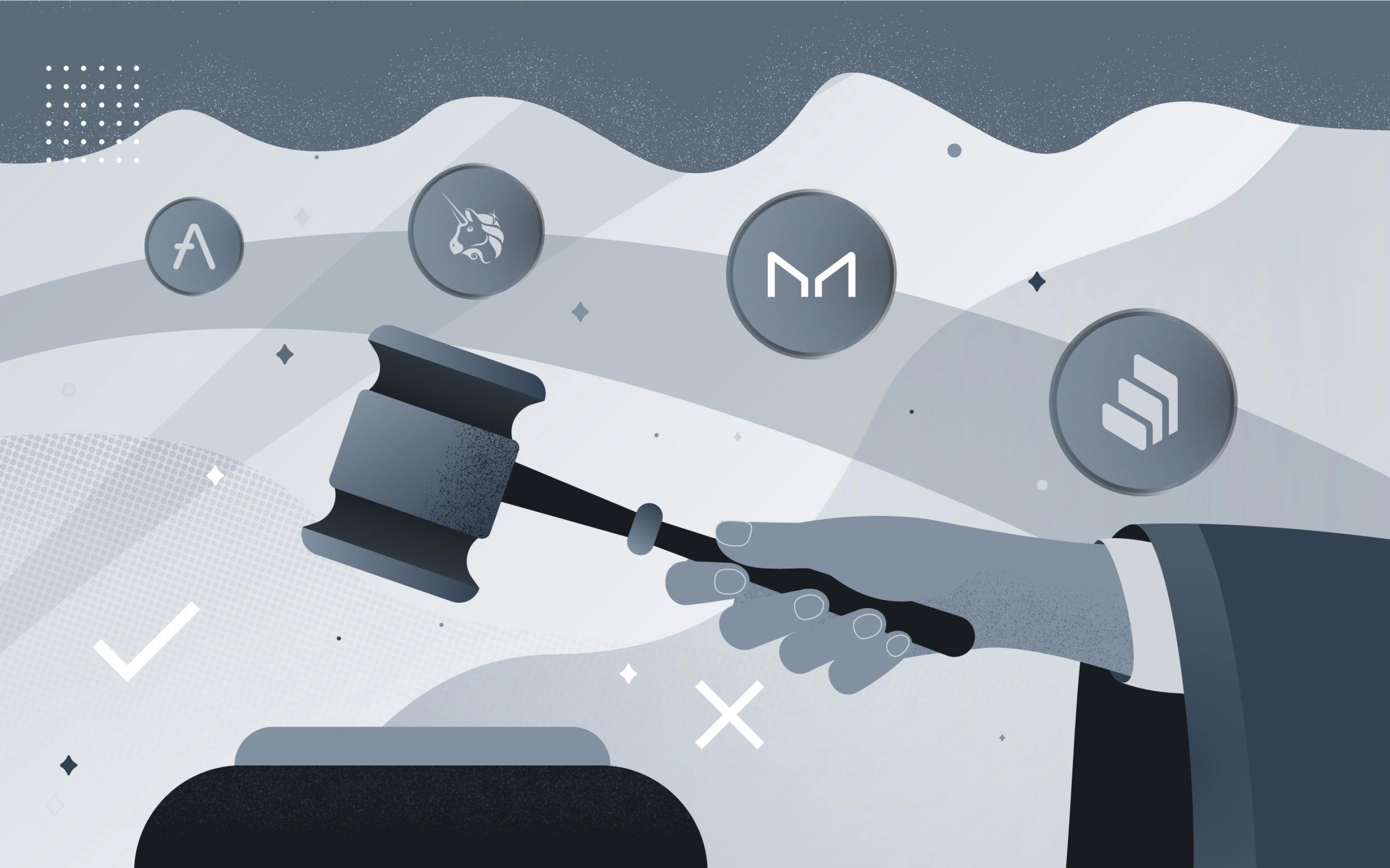 staking governance tokens on Aave or Compound