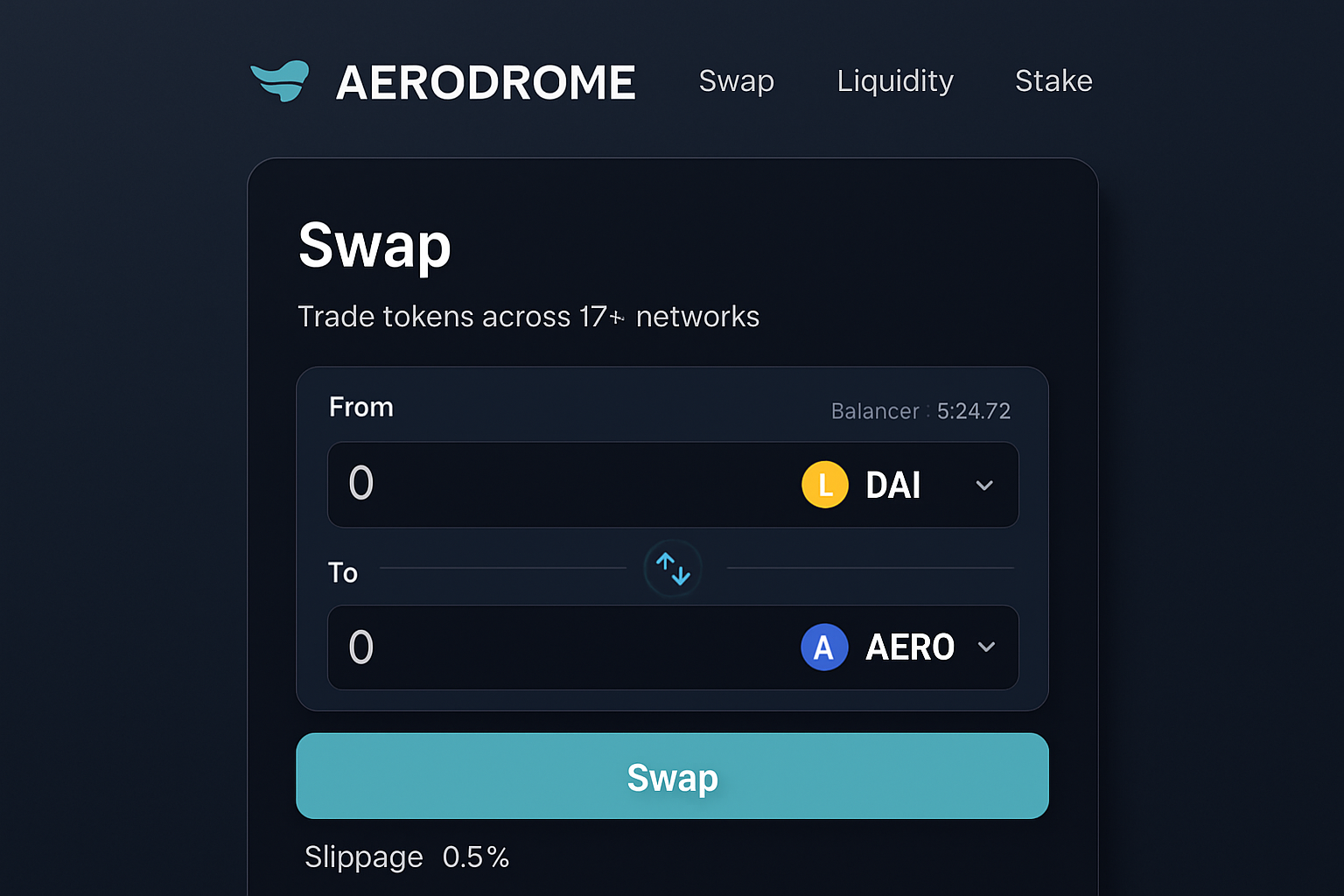 Aerodrome, Friend.tech, or Tokiemon dApp user interface