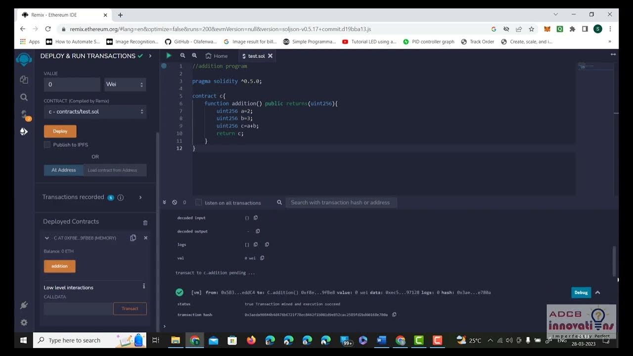 Remix IDE Solidity editor