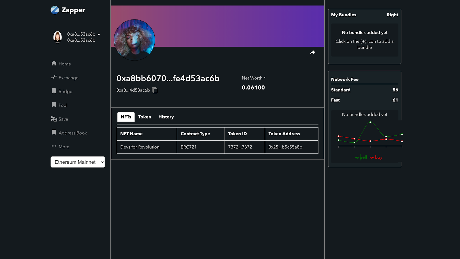 Zapper DeFi portfolio alert feature