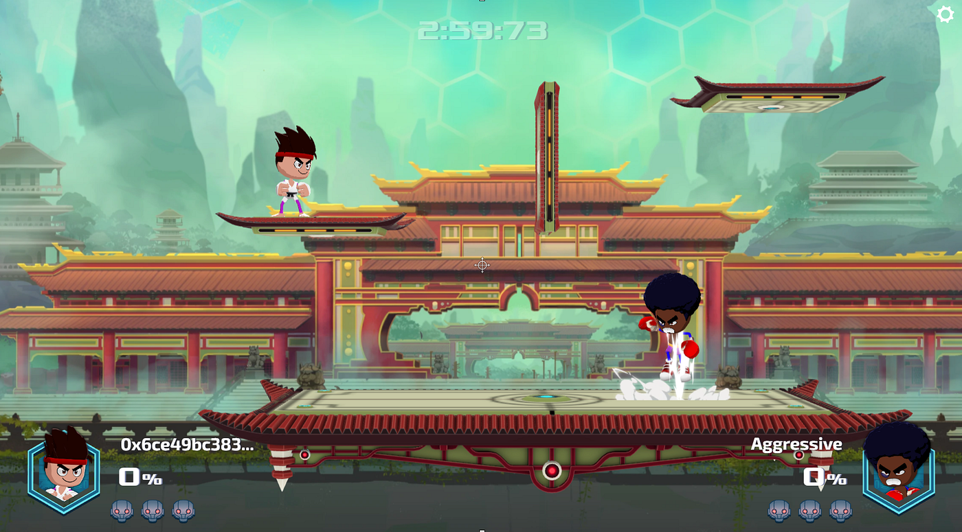 AI Arena emulated learning battle screenshot