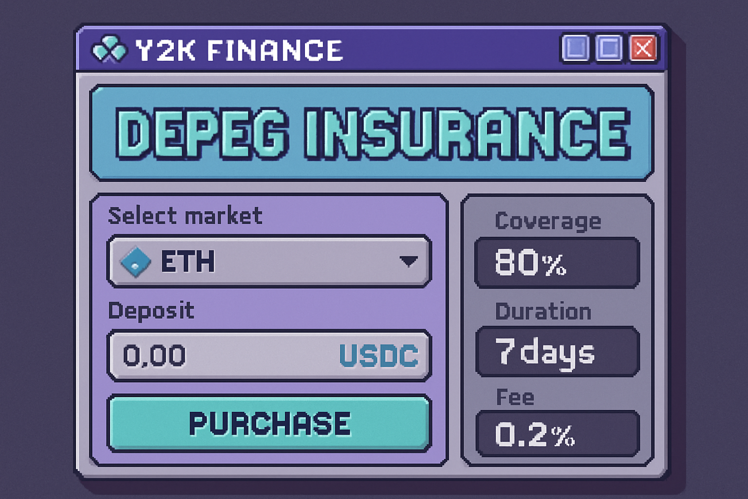Y2K Finance depeg insurance interface