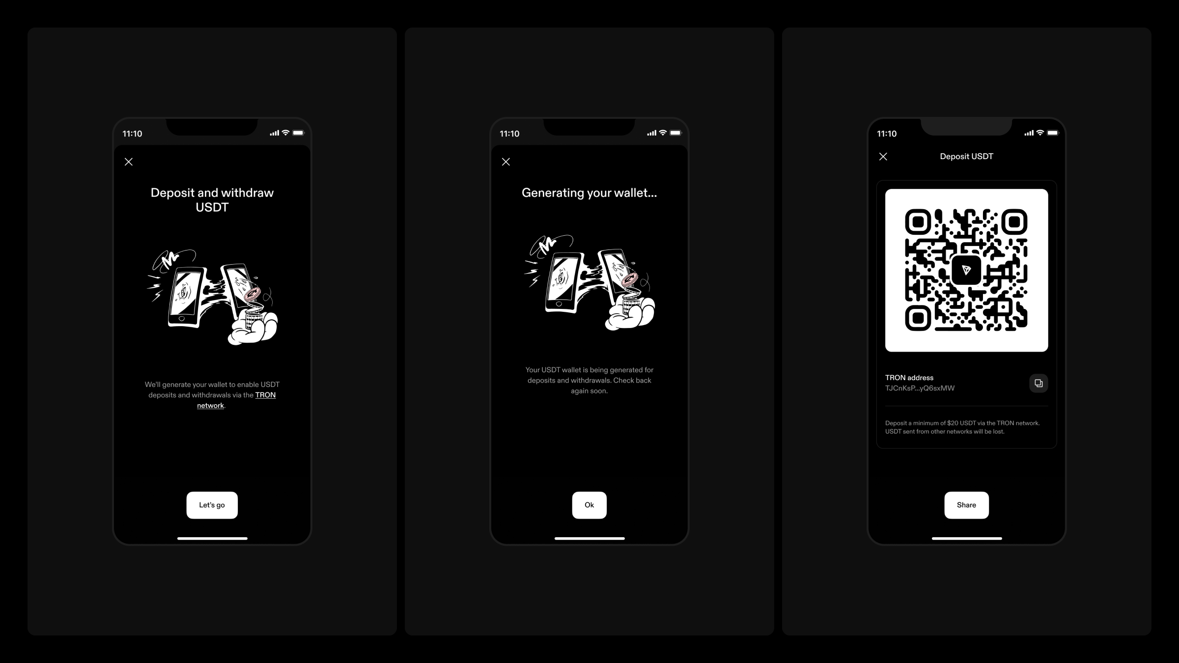 USDT deposit transaction screenshot