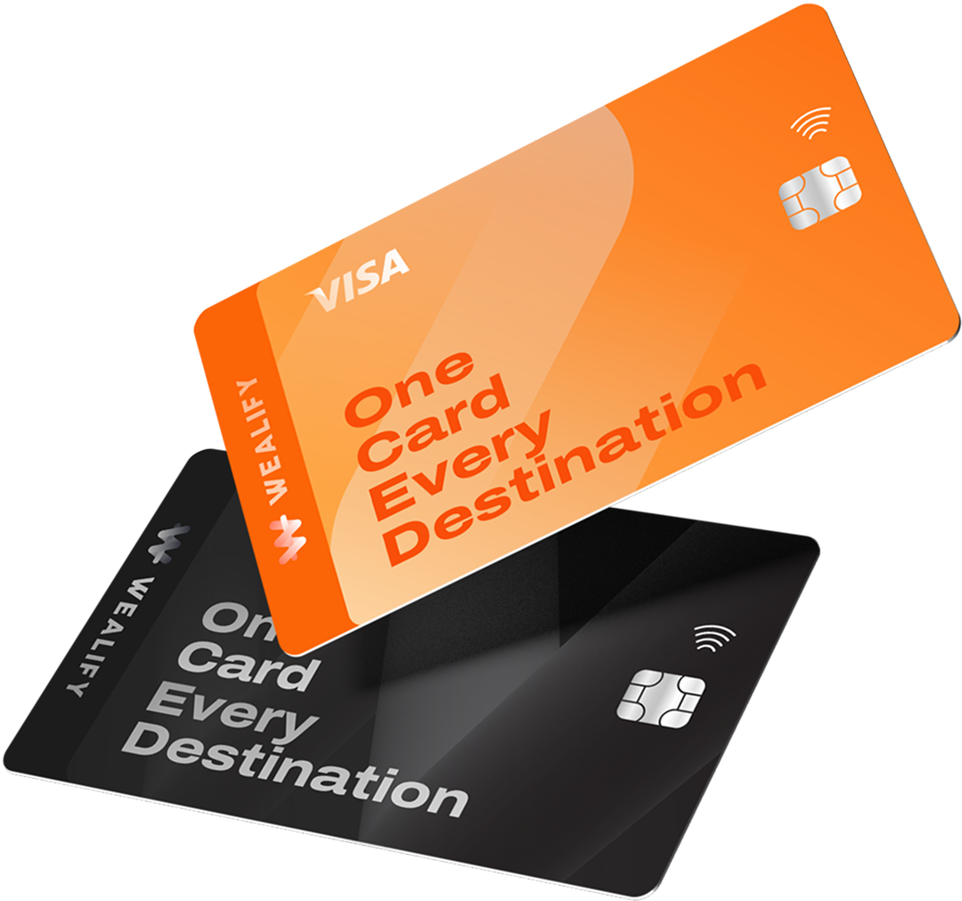 virtual physical Visa Mastercard debit cards stack