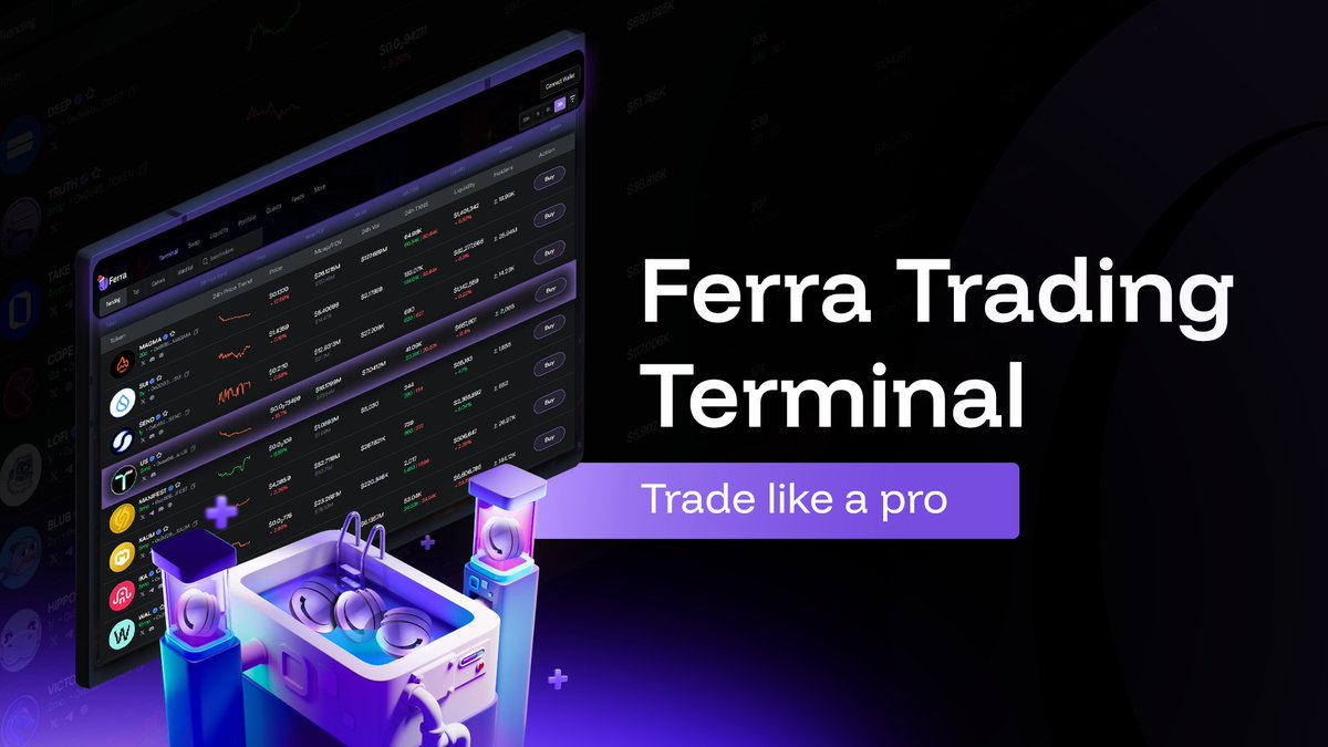 Ferra Protocol dashboard screenshot showing DLMM pools, TVL metrics, and yield analytics on Sui blockchain