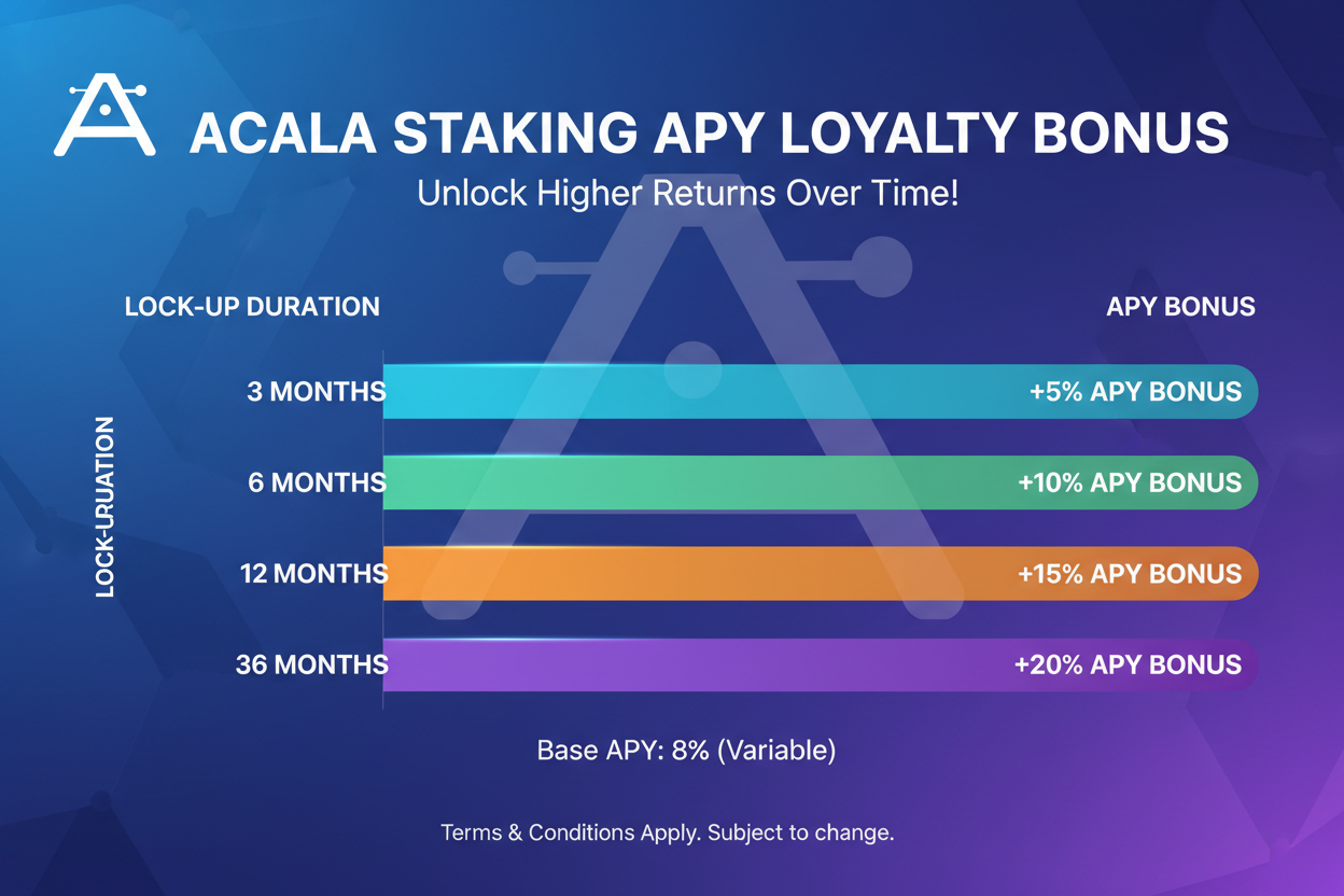 Acala staking APY loyalty bonus chart