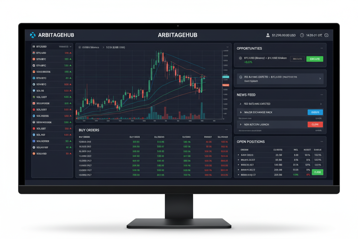 ArbitrageHub trading terminal screenshot