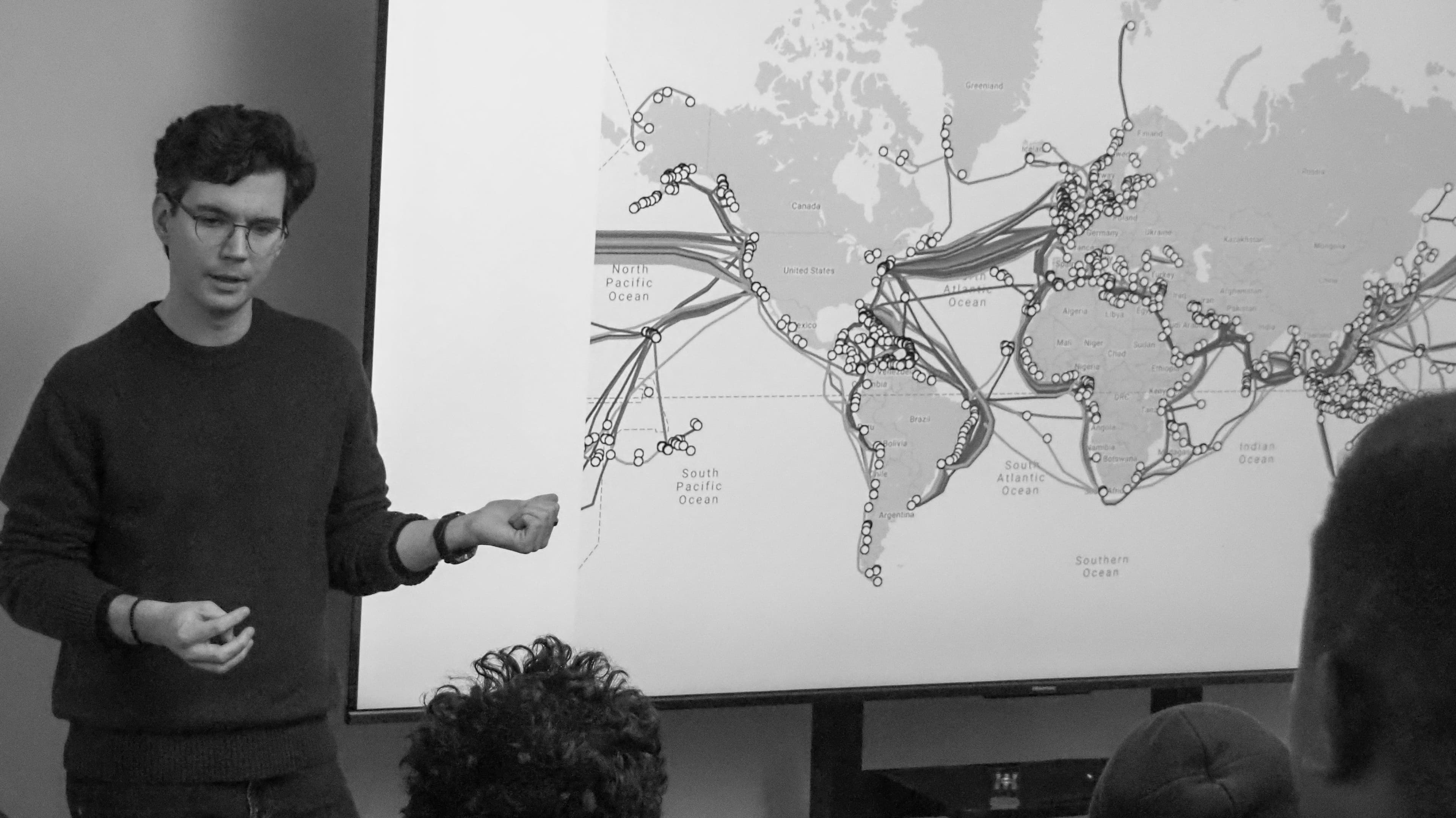 Fiber optic cables illustrating DoubleZero's high-speed network powering Solana blockchain