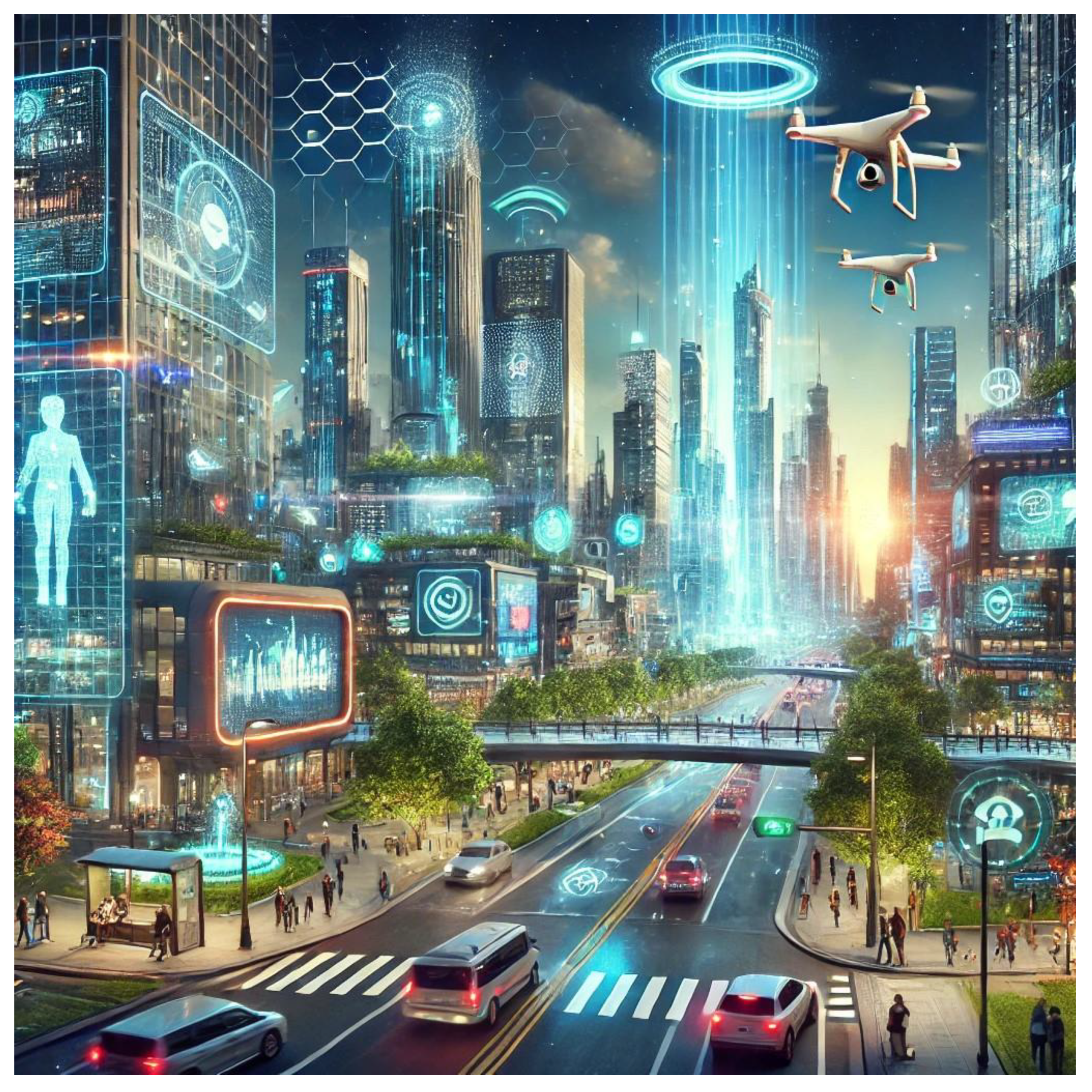 Futuristic cityscape glowing with digital circuits representing decentralized AI infrastructure in DePIN cities