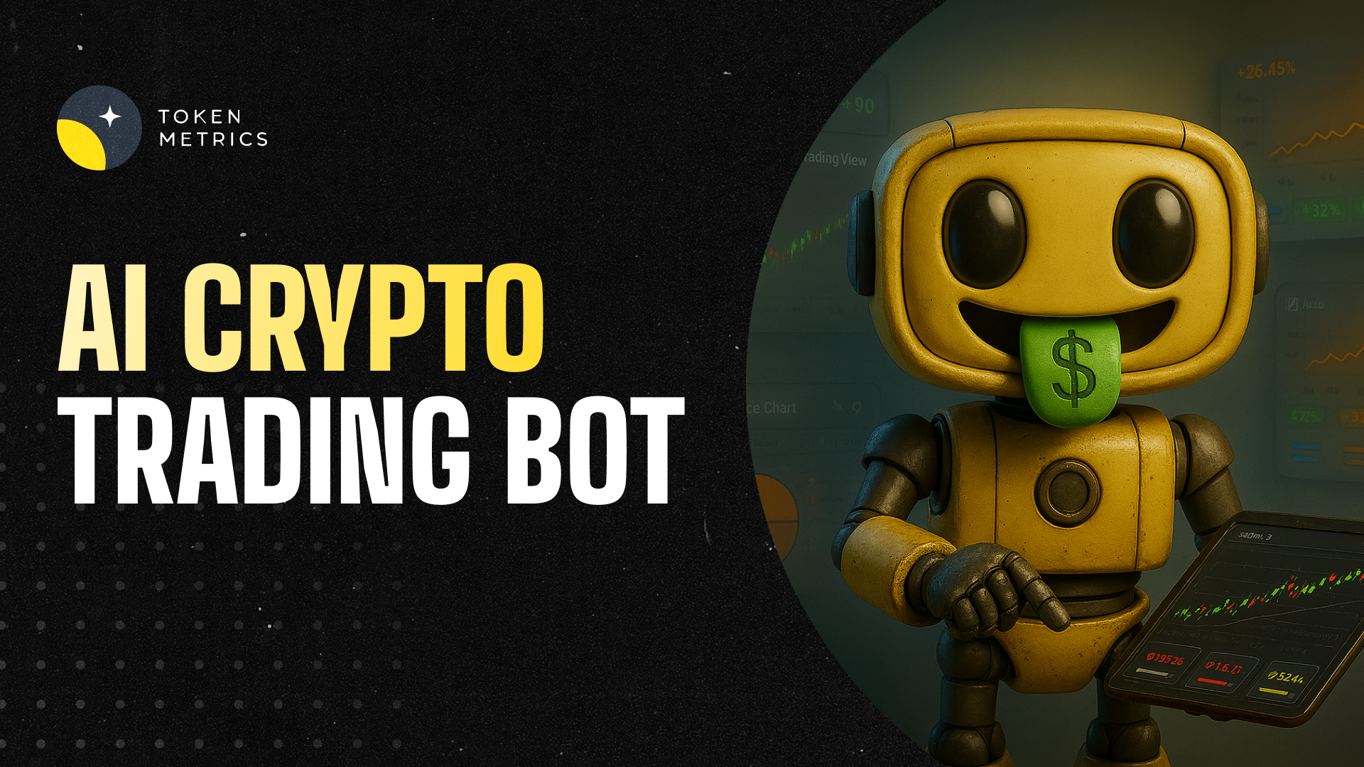 Futuristic AI dashboard visualizing autonomous trading agents optimizing DeFi yield farming strategies across multiple blockchains like Ethereum, Arbitrum, and BNB Chain, featuring cross-chain protocol logos and real-time automation elements.