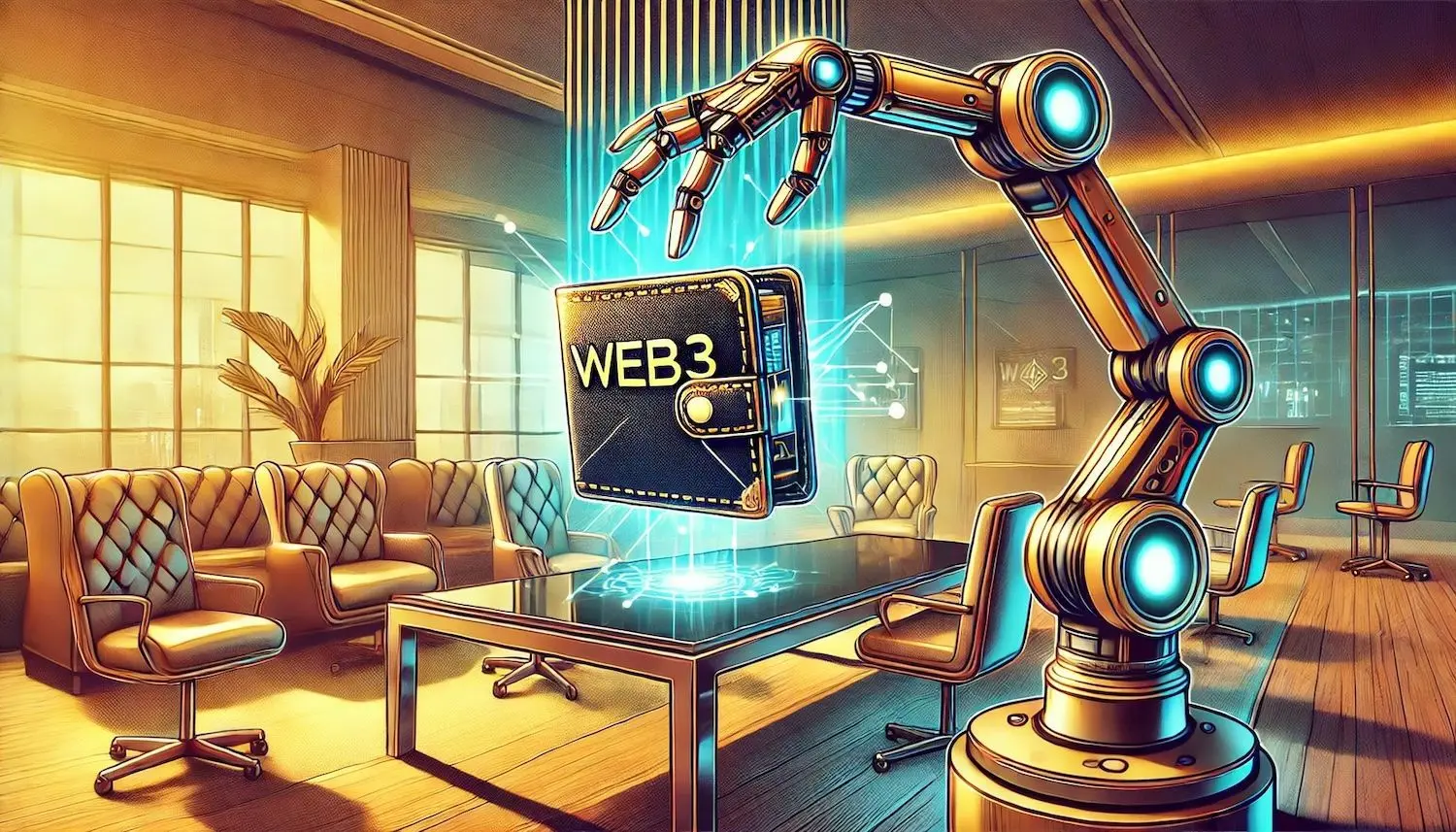 Futuristic crypto user managing decentralized identity on a DeFi lending dashboard in 2025