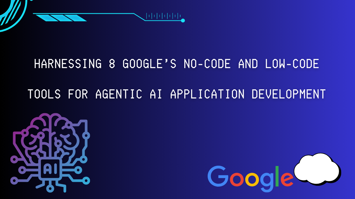 Futuristic agentic AI interface building a vibrant 3D game world with no-code tools