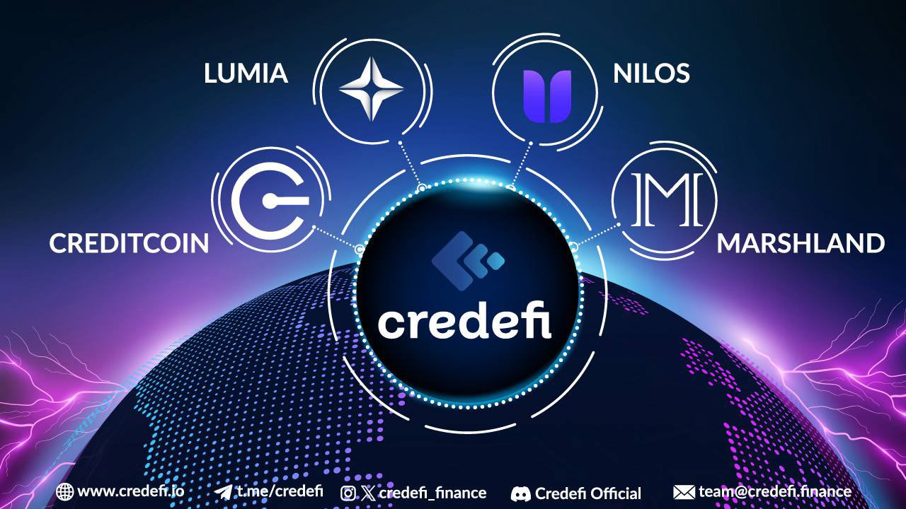 Futuristic blockchain data streams forming a digital credit score dashboard for DeFi lending in 2025