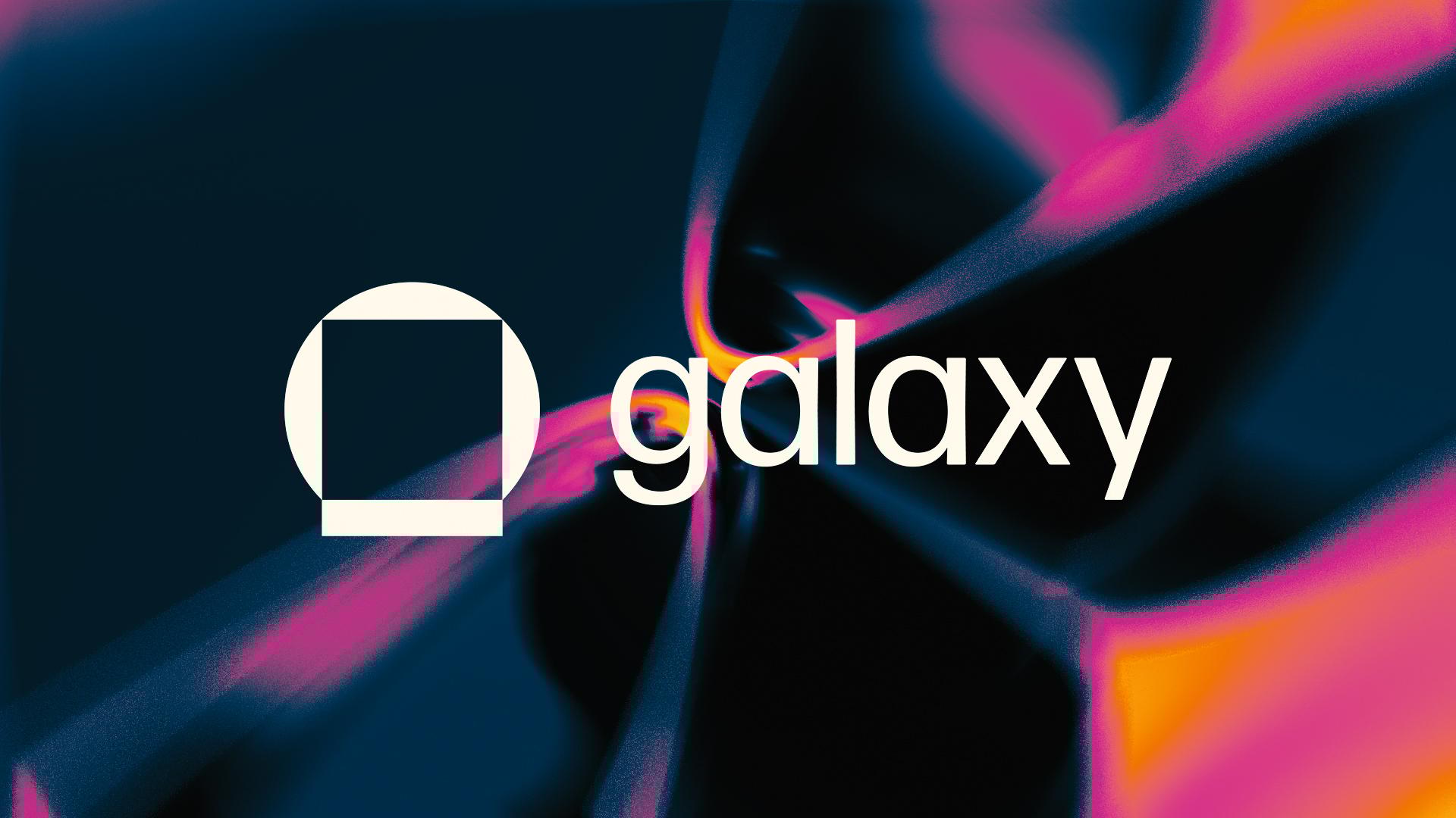 Galaxy Digital and Superstate logos overlaid on a Solana blockchain digital background, representing tokenized public equity launch
