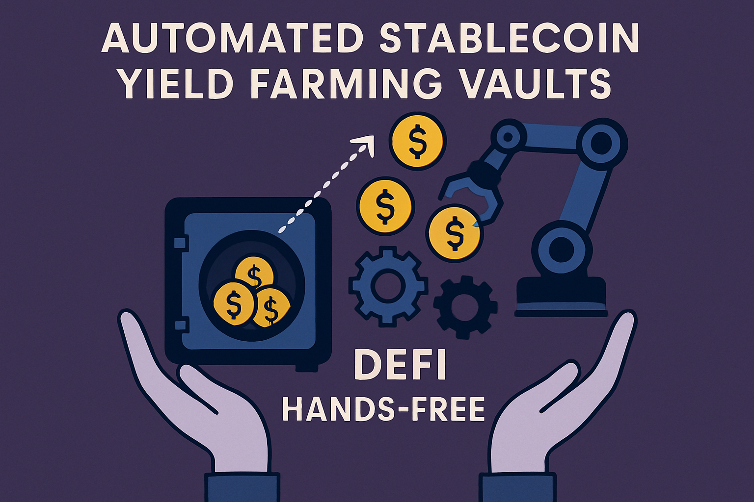 Hands-free stablecoin yield farming with automated DeFi vaults, illustrating effortless crypto earnings through smart contract automation