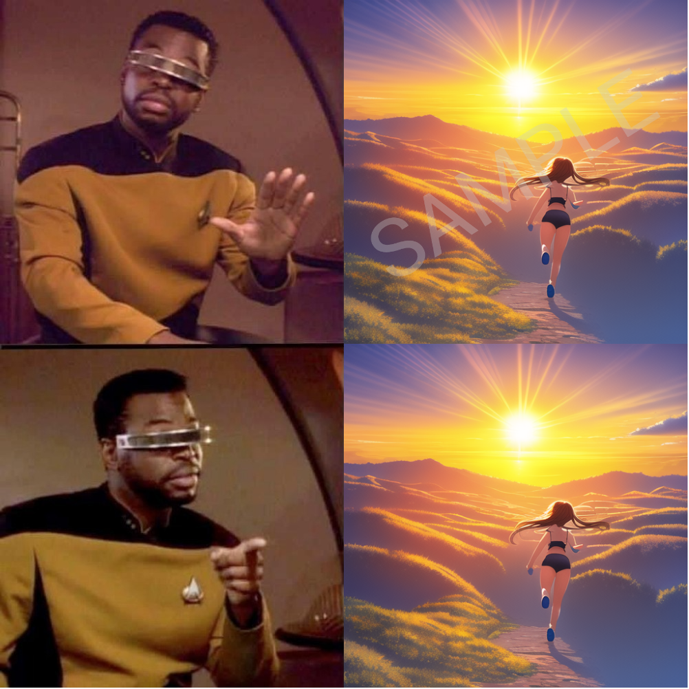 High-resolution synthetic AI-generated image with embedded imperceptible watermark robust against cropping and AI editing