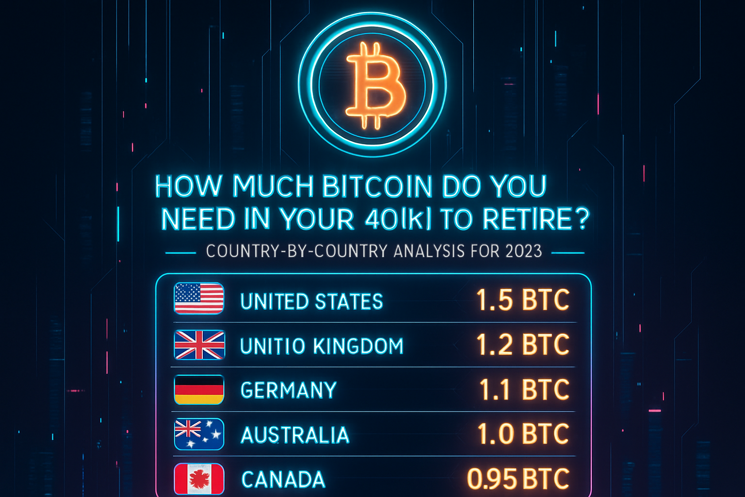 How Much Bitcoin Do You Need in Your 401K to Retire? Country-by-Country Analysis for 2035