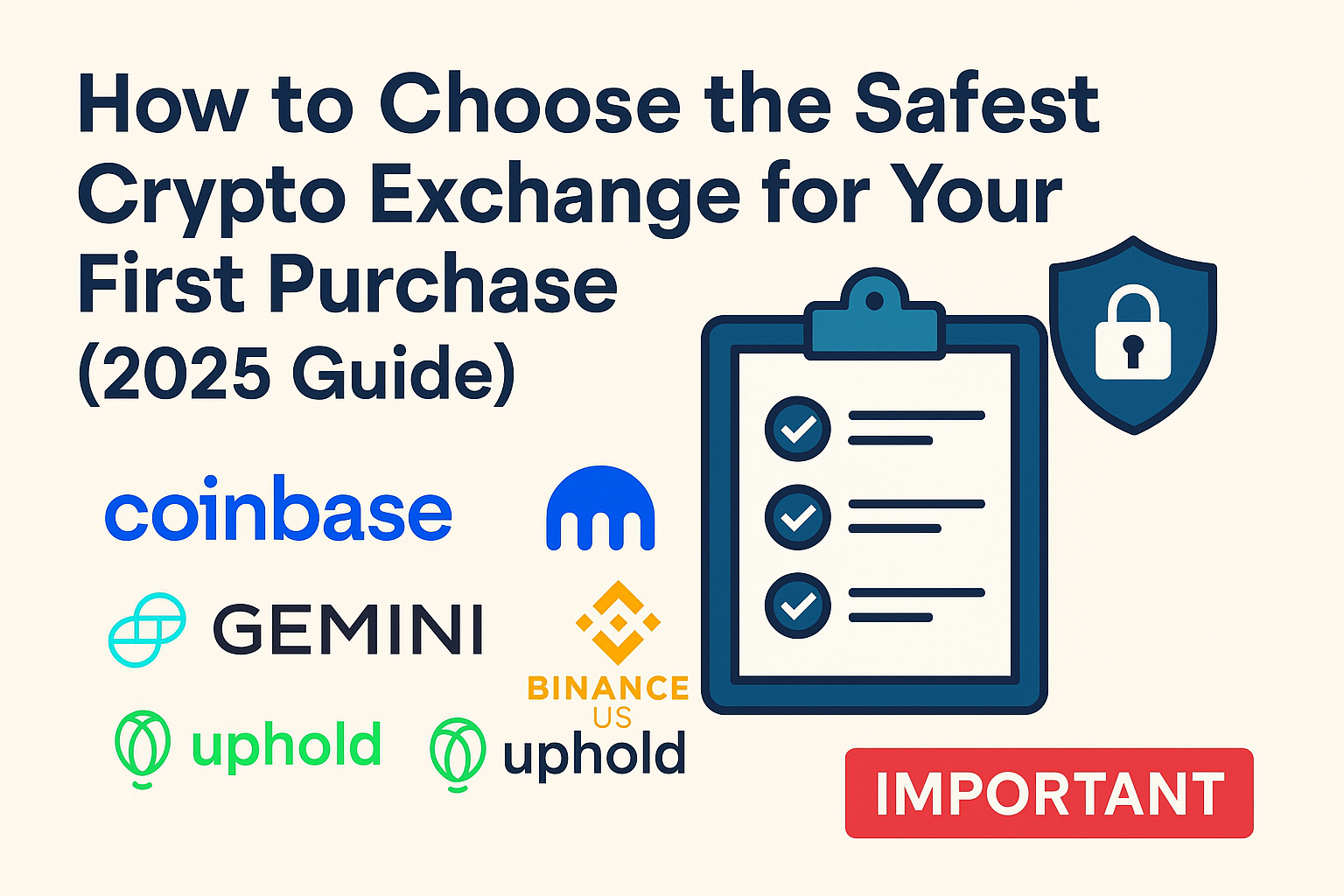 How to Choose the Safest Crypto Exchange for Your First Purchase (2025 Guide)