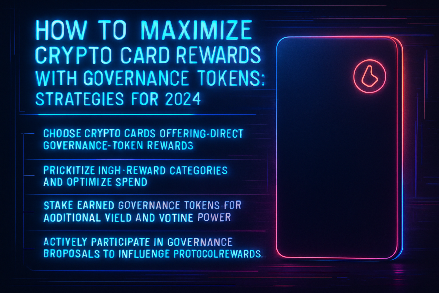 How to Maximize Crypto Card Rewards with Governance Tokens: Strategies for 2024