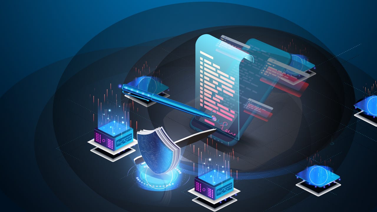 Illustration of a hacker exploiting a DeFi smart contract vulnerability on a blockchain network, highlighting cybersecurity risks in decentralized finance.