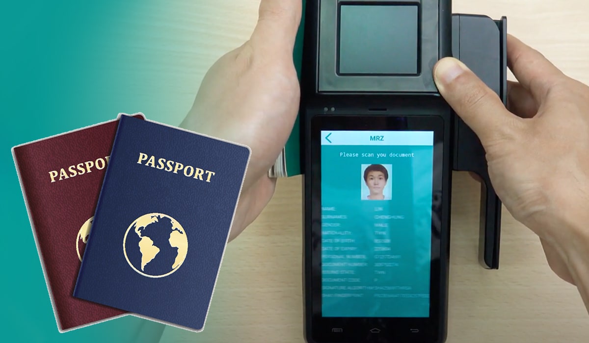 Illustration of a modern crypto wallet as a digital passport featuring biometric authentication icons and advanced security features, representing digital identity in 2025.