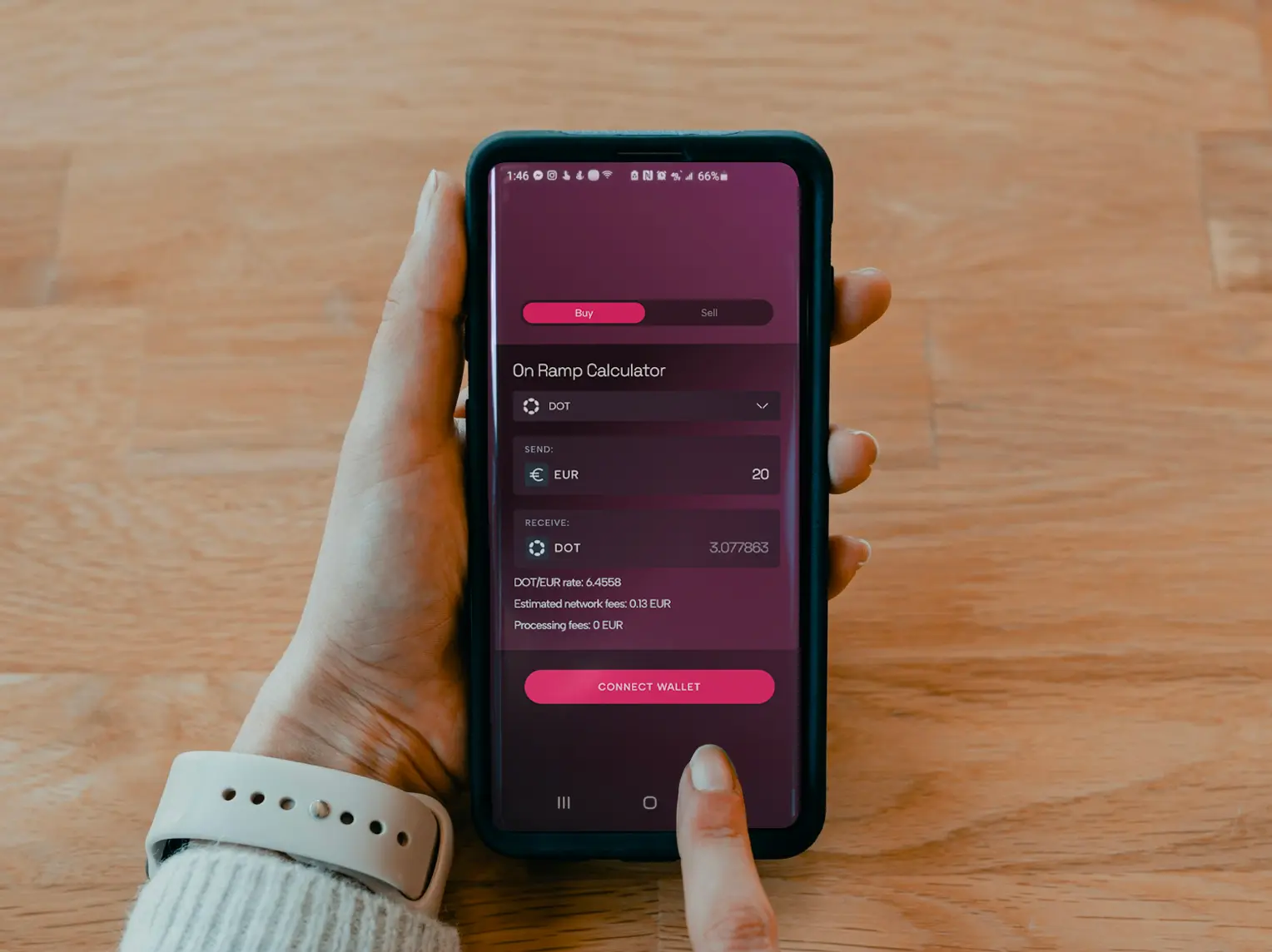 Remote team receiving instant stablecoin salary payments on digital devices illustration
