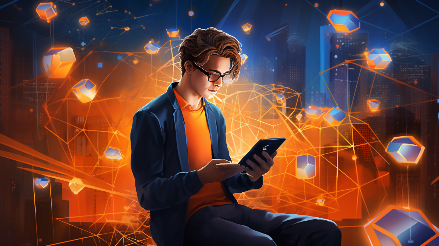 Illustration of a trust-minimized cross-chain bridge using light client architecture, showing two blockchains securely connected by cryptographic proofs in 2025