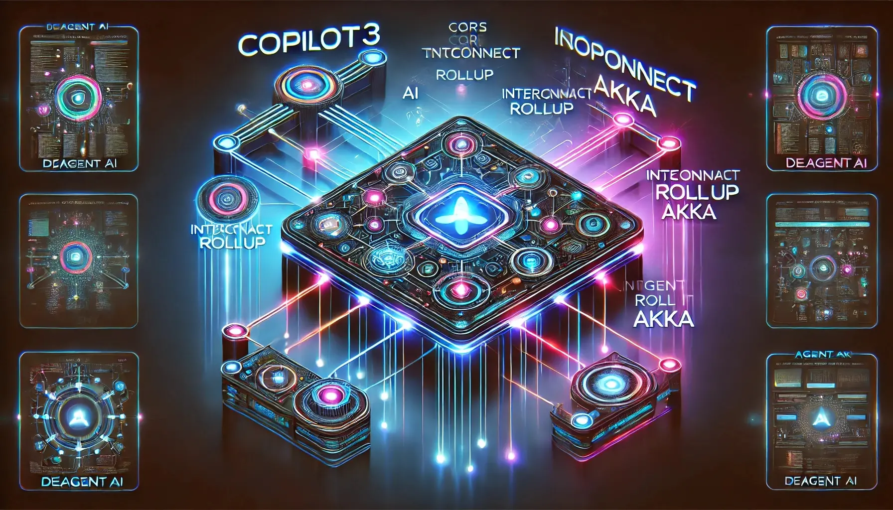 Illustration of AI agents interacting with Bitcoin ZK rollup architecture for trustless payments