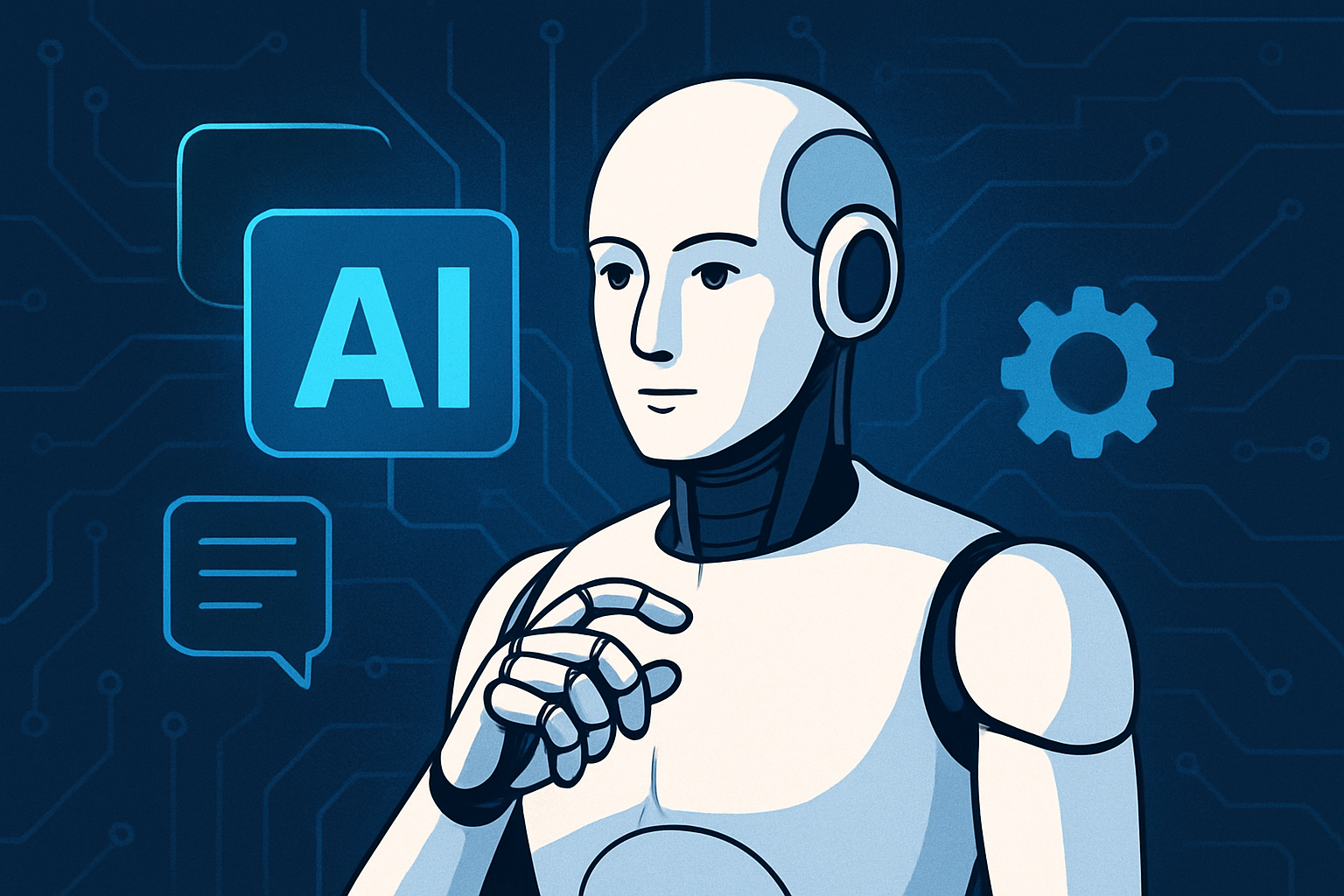 AI agent orchestrating DeFi protocols across multiple blockchain networks, symbolizing automated yield farming and portfolio management