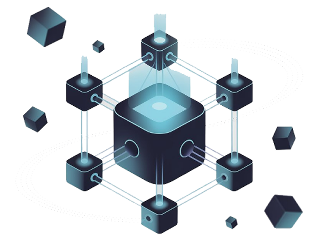 Blockchain-powered SaaS billing illustration showing smart contracts dynamically adjusting invoices for subscription proration