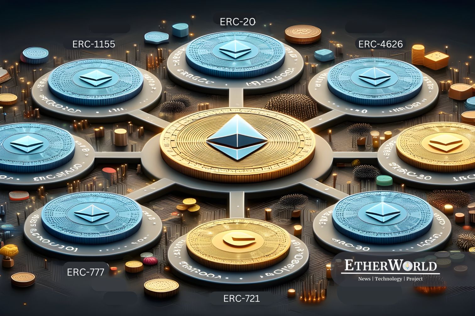 Illustration of confidential ERC-20 token transfer process on Ethereum blockchain with privacy-preserving cryptography