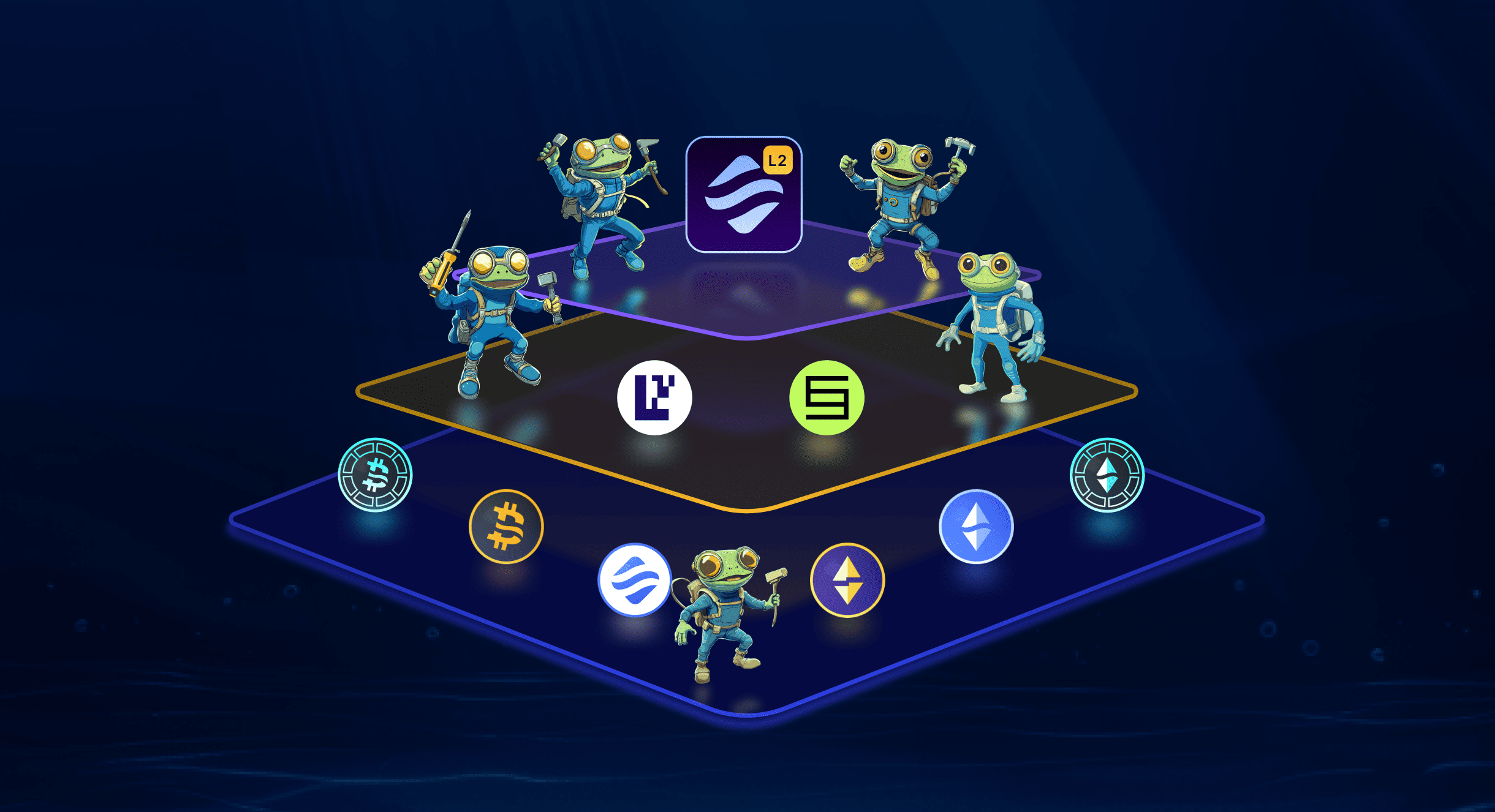 Illustration of Espresso Sequencer connecting multiple OP Stack rollups in Ethereum Superchain for enhanced interoperability